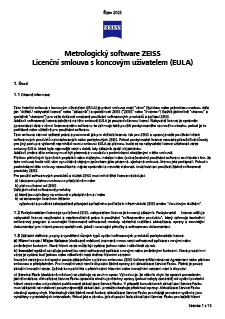Zobraziť ukážku obrázka Metrologický software ZEISS (EULA)