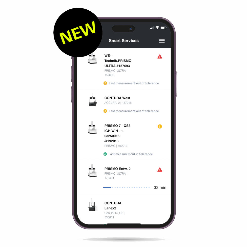 Mobilný prehľad panelu ZEISS Smart Services Dashboard