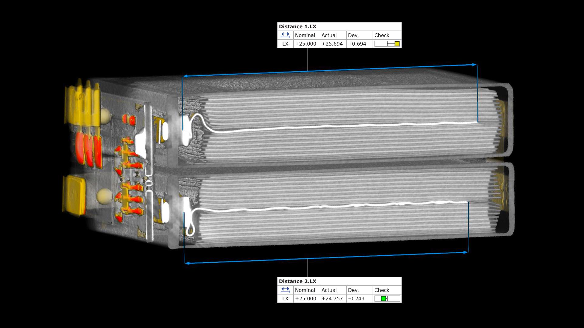 Kontrola batérie v ZEISS INSPECT X-Ray