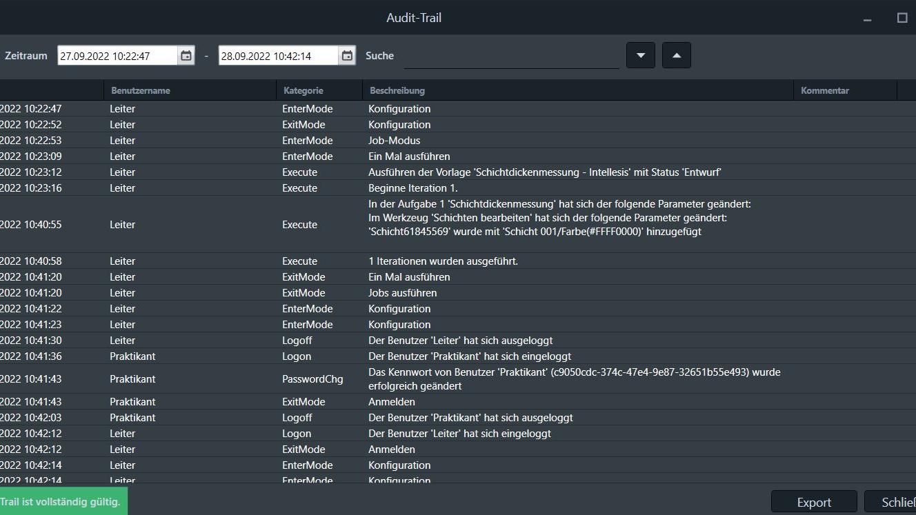 Nástroj Audit Trail
