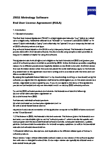 Zobraziť ukážku obrázka ZEISS Metrology Software End User Licence Agreement (EULA)