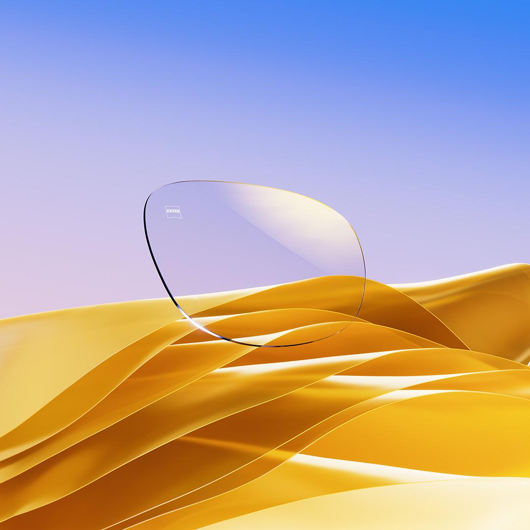 Obrázok ZEISS DuraVision Gold UV so zlatým zostatkovým odleskom.