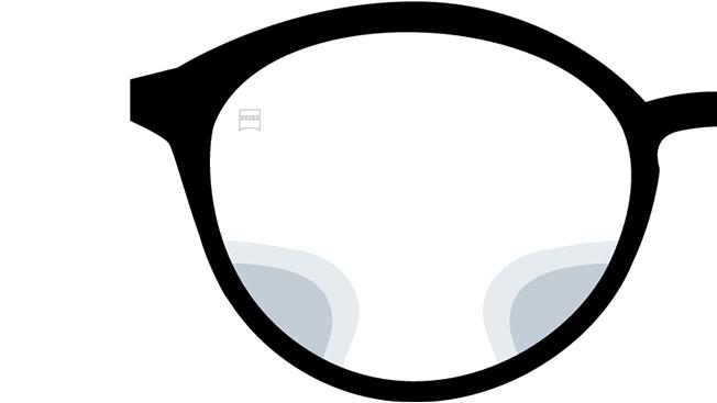 Vizualizácia šošoviek ZEISS Digital SmartLife. Obrázok zobrazuje pohľad cez šošovky. 
