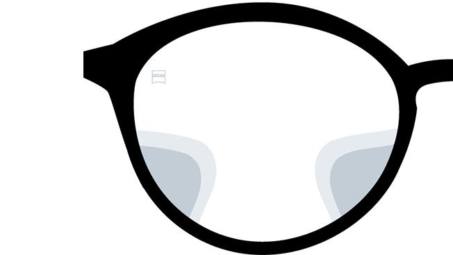 Vizualizácia progresívnych šošoviek ZEISS SmartLife Superb Obrázok zobrazuje pohľad cez šošovky.