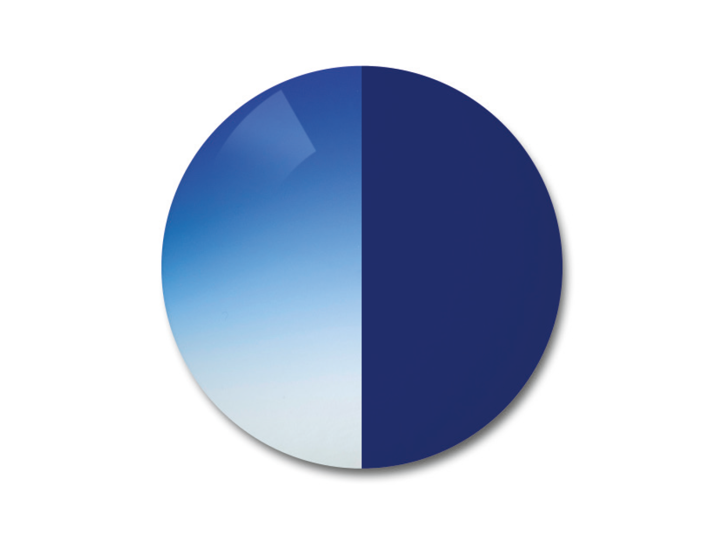 Ilustrácia fotochromatických šošoviek ZEISS AdaptiveSun v gradientnej modrej farbe 