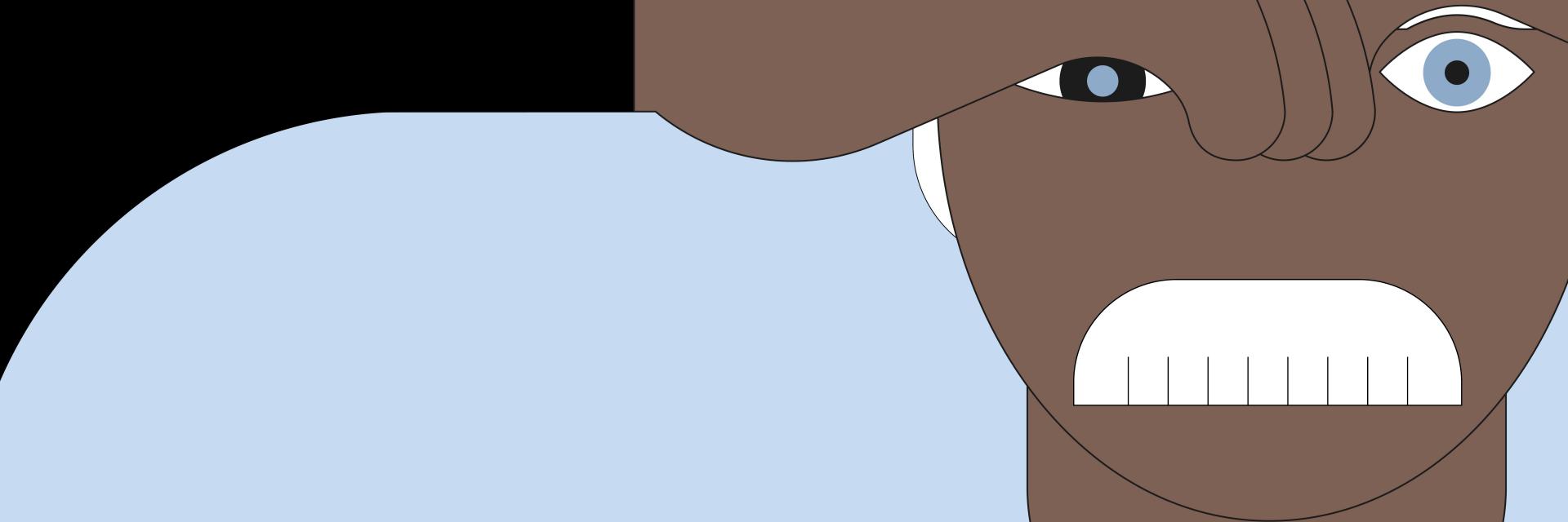 Ilustrácia mnohých rôznych detí a tínedžerov s rôzne tvarovanými a farebnými okuliarmi na čiernom pozadí. 