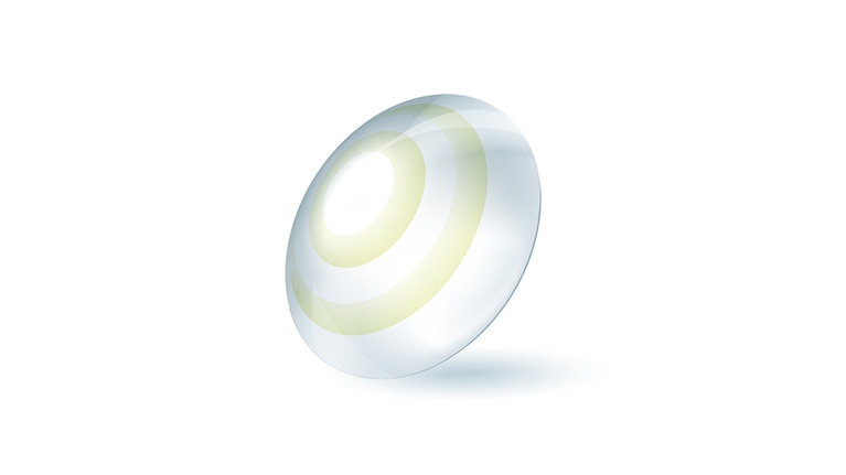 3D ilustrácia mäkkej kontaktnej šošovky.