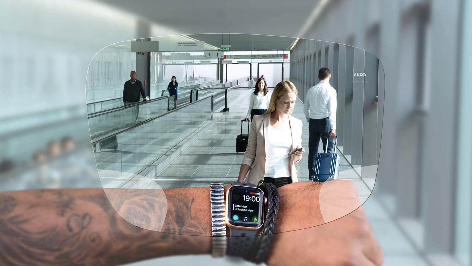 Vizualizácia šošoviek ZEISS SmartLife Digital. Na obrázku je pohľad cez šošovky. 