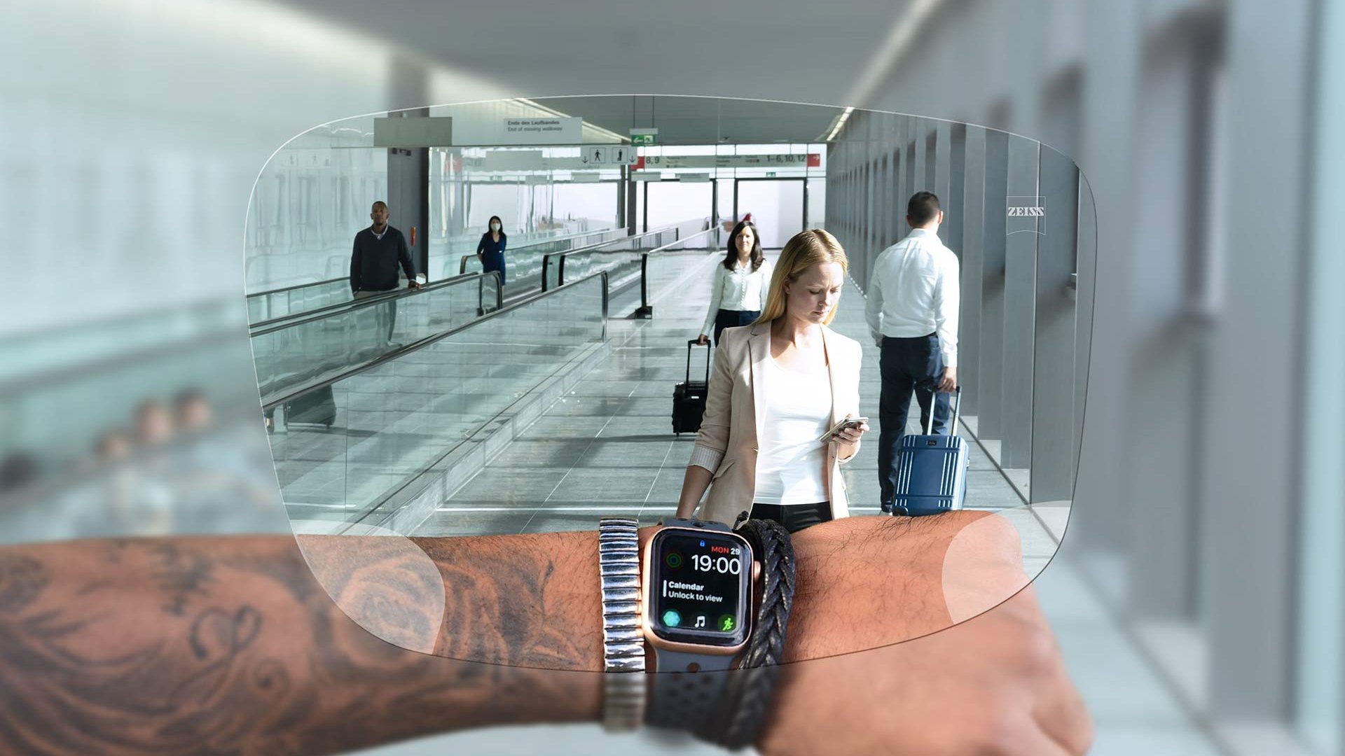 Vizualizácia šošoviek ZEISS SmartLife Digital Individual. Na obrázku je pohľad cez šošovky. 