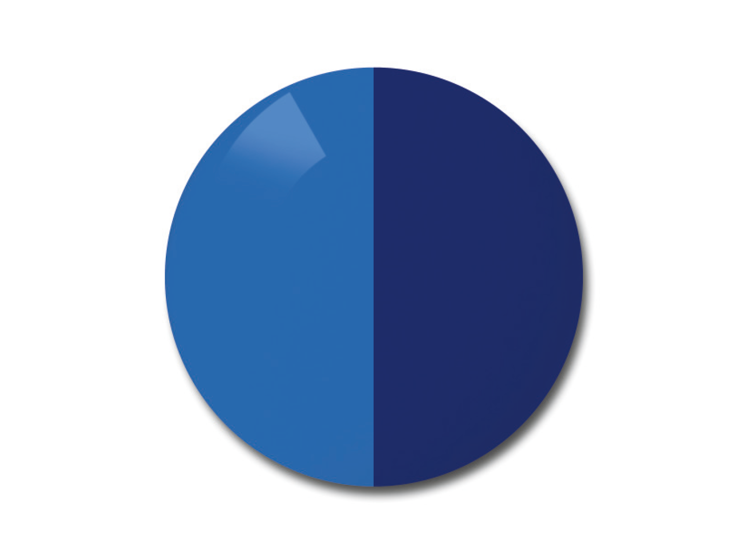 Ilustrácia fotochromatických šošoviek ZEISS AdaptiveSun v plnej modrej farbe 